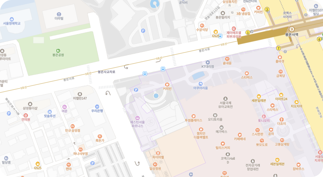 웨스틴 서울 파르나스 위치